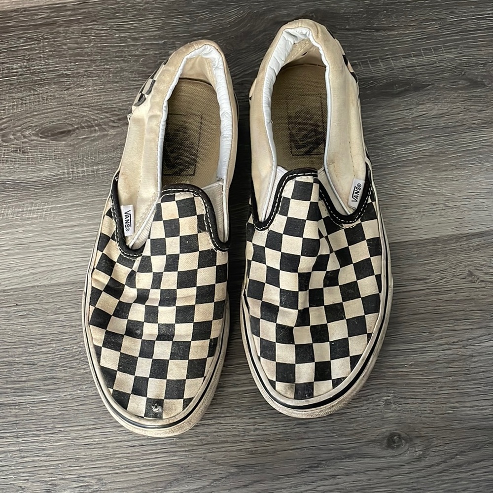 Womens checkered slip on vans
